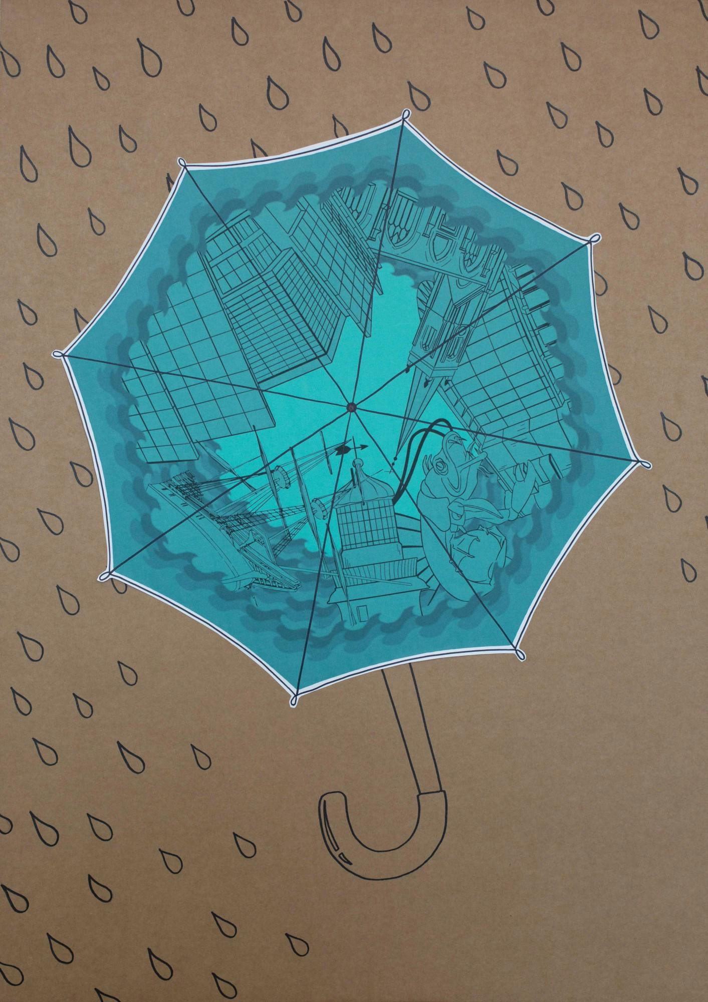 Sean Weller Made in Plymouth umbrella design